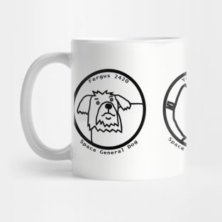 Astronaut Animals Space Crew Portrait Line Drawing Mug